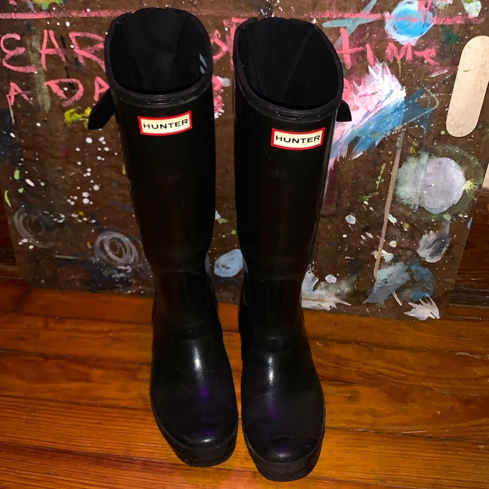 Hunters tall black boots nwot size us 7 eu38